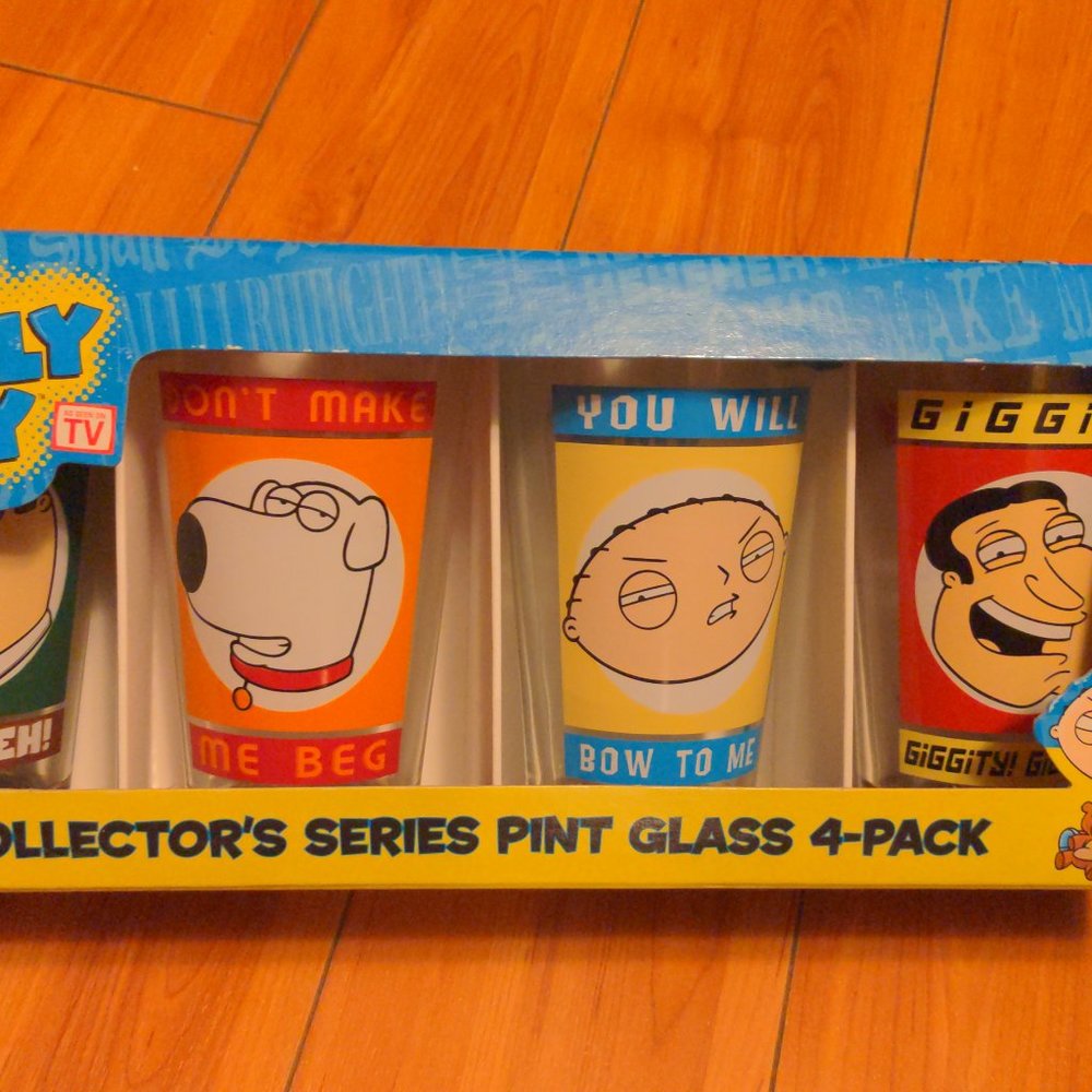 Family Guy collector's series pint glass 4 pack